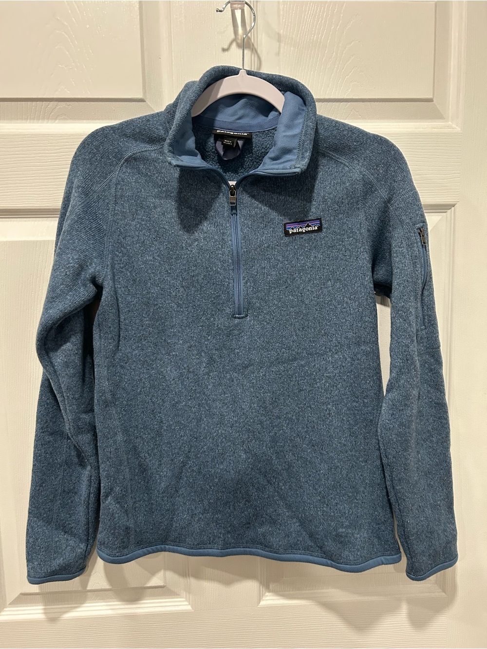 Patagonia Better Sweater Women's Small 1/4 Zip Pullover Jacket Light Blue Fleece